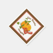 Pompoenen, bessen, bladeren, Thanksgiving van brui Servet (Hoek)