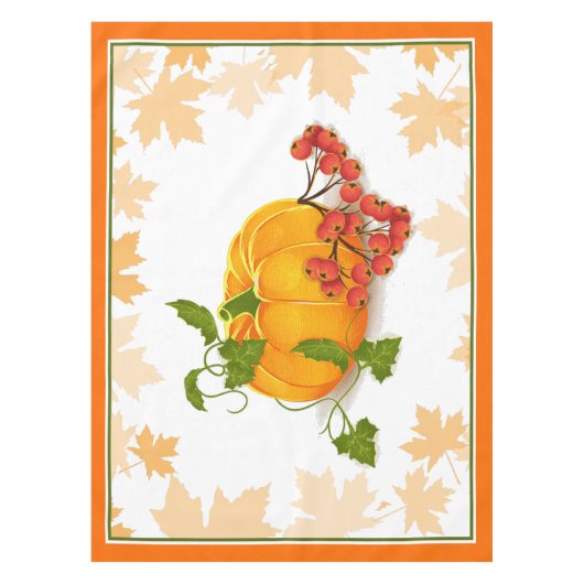 Pompoenen, bessen, bladeren, Thanksgiving van de h Tafelkleed (Voorkant)