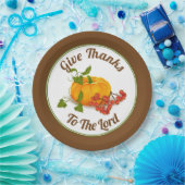 Pompoenen, bessen en bladeren Thanksgiving herfst Papieren Bordje (Feest)