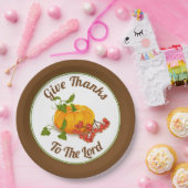 Pompoenen, bessen en bladeren Thanksgiving herfst Papieren Bordje (Feest)