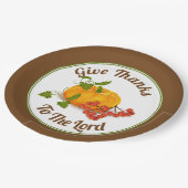 Pompoenen, bessen en bladeren Thanksgiving herfst Papieren Bordje (Gekanteld)