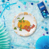 Pompoenen, bessen en bladeren Thanksgiving herfst Papieren Bordje (Feest)