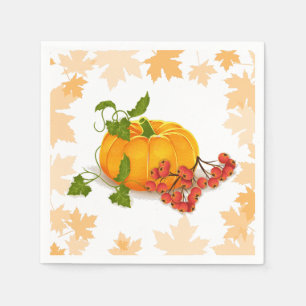 Pompoenen, bessen en bladeren Thanksgiving herfst Servet