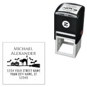 Pompoenen bezem vleermuizen kat halloween naam adr  zelfinktende stempel (In situ)