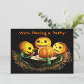 Pompoenen bij Kaarten Halloween Party Invitation (Staand voorkant)