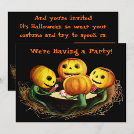 Pompoenen bij Kaarten Halloween Party Invitation