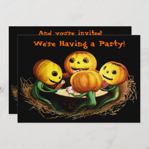 Pompoenen bij Kaarten Halloween Party Invitation