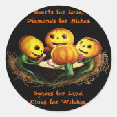Pompoenen bij Kaarten Halloween Stickers (Voorkant)