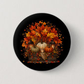 Pompoenen Bladeren Bomen Herfst Seizoen Ronde Button 5,7 Cm (Voorkant)