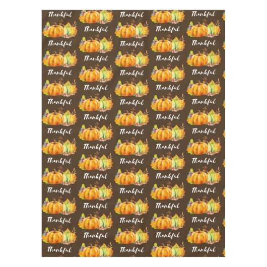 Pompoenen, bladeren en olievlekken - Dankank patro Tafelkleed (Voorkant)