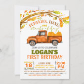 Pompoenen, bladeren en stapels hooi verjaardag kaart (Voorkant)