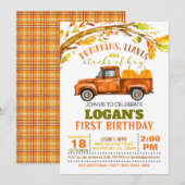 Pompoenen, bladeren en stapels hooi verjaardag kaart (Voorkant / Achterkant)