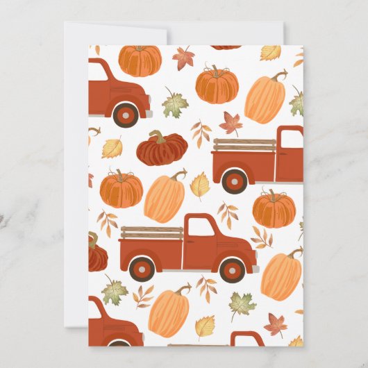 Pompoenen bladeren en stapels van hooi verjaardag kaart (Achterkant)