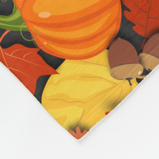 Pompoenen, bladeren en tapijten fleece deken (Hoek)