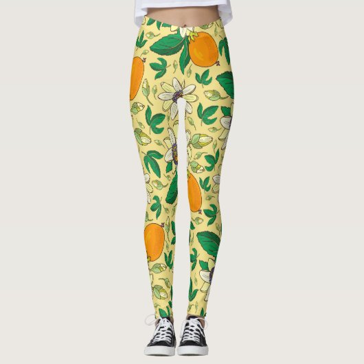 Pompoenen & bladeren: Herfst Oogst Leggings (Voorkant)