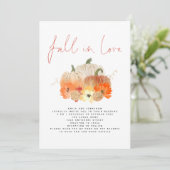 Pompoenen Bloemen Glitters QR-code Herfst in Liefd Kaart (Staand voorkant)