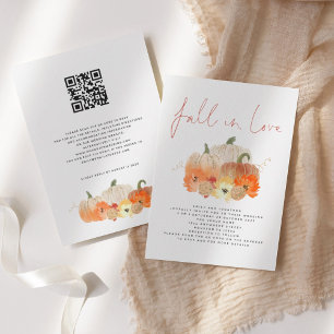 Pompoenen Bloemen Glitters QR-code Verliefd in de Kaart