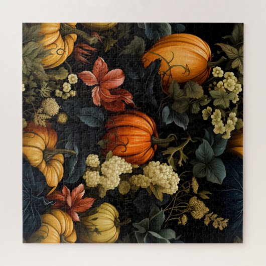 Pompoenen Bloemenkunst puzzel (Horizontaal)