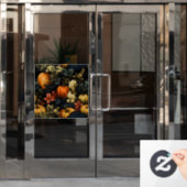 Pompoenen Bloemenkunst Venster Cling Raamsticker (Kantoordeur)