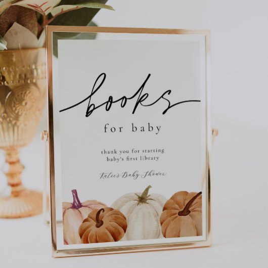 Pompoenen Boeken voor Baby Sign Poster