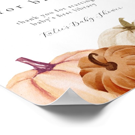 Pompoenen Boeken voor Baby Sign Poster (Hoek)