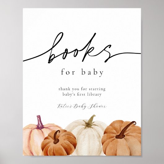 Pompoenen Boeken voor Baby Sign Poster (Voorkant)
