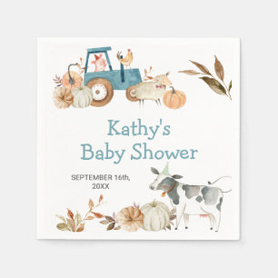 Pompoenen Boerderij Animal Tractor Floral Napkins Servet