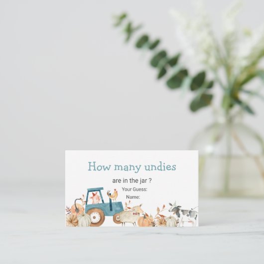 Pompoenen Boerderij Dierentractor Hoeveel eenheden Informatiekaartje (Staand voorkant)