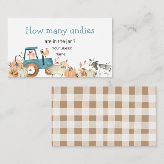 Pompoenen Boerderij Dierentractor Hoeveel eenheden Informatiekaartje (Voorkant / Achterkant)