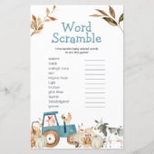 Pompoenen Boerderij Dierentrekker Floral Word Scra (Voorkant)