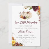 Pompoenen Bourgogne Sinaasappel Floral Twins Baby  Kaart (Voorkant)