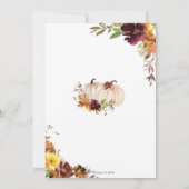 Pompoenen Bourgogne Sinaasappel Floral Twins Baby  Kaart (Achterkant)