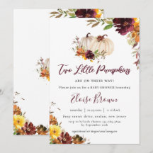 Pompoenen Bourgogne Sinaasappel Floral Twins Baby