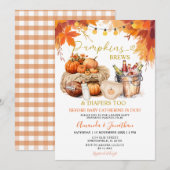 Pompoenen Brouwen Luiers Rustiek Bladeren Geslacht Kaart (Voorkant / Achterkant)