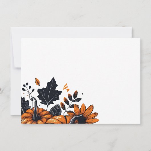 pompoenen bruiloft save the date (Achterkant)