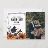  pompoenen bruiloft save the date (Voorkant)