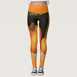 Pompoenen buiten in de herfst leggings