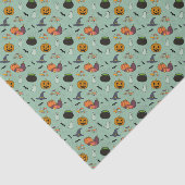 Pompoenen, cauldrons, geesten, heksenweefsel, Pet Tissuepapier (Detail)