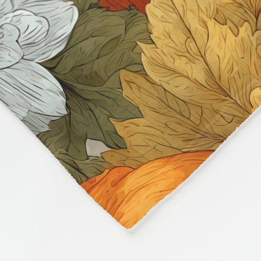 Pompoenen & Chrysanten Herfst Design Fleece Deken (Hoek)