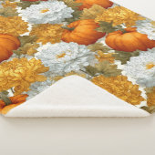 Pompoenen & Chrysanten Herfst Design Sherpa Deken (3/4)