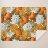 Pompoenen & Chrysanten Herfst Design Sherpa Deken (Voorkant (horizontaal))