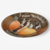 Pompoenen Cornstalks Gepersonaliseerde Herfst Than Papieren Bordje (Gekanteld)
