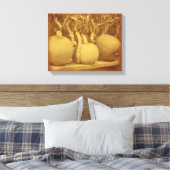 Pompoenen Cornstalks Herfst  Canvas Afdruk (Insitu (Slaapkamer))
