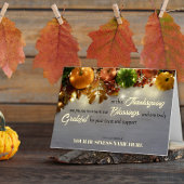 Pompoenen Dankbare Thanksgiving Zegeningen Folie Feestdagenkaart