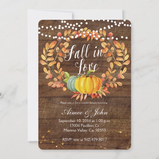 Pompoenen douchekaart kaart (Voorkant)