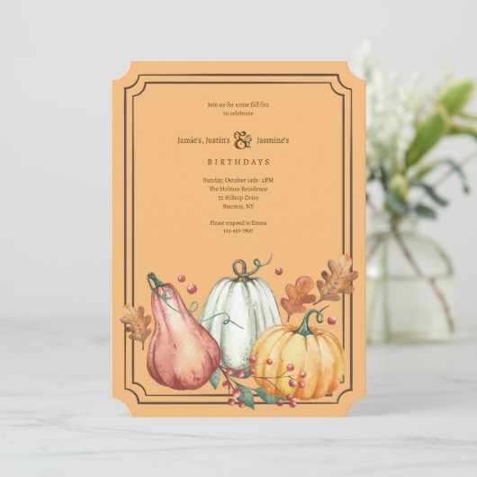 Pompoenen Drie Kaart (Staand voorkant)