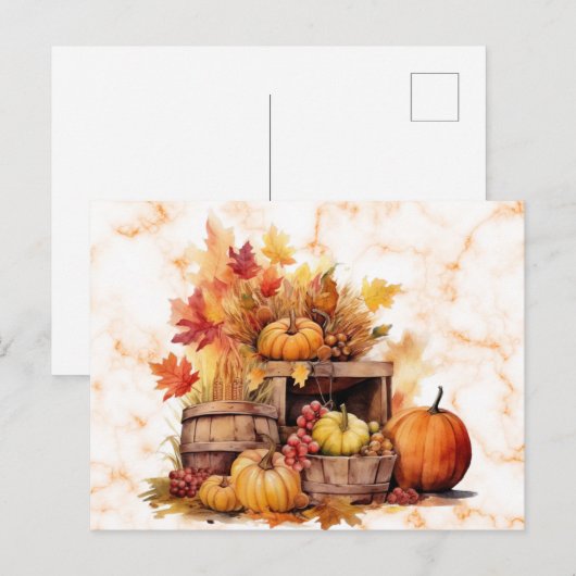 Pompoenen druiven bladeren herfst Herfst Halloween Feestdagenkaart (Voorkant / Achterkant)