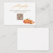 Pompoenen Eekhoorn & Bladeren QR Code Gift Registr Informatiekaartje (Voorkant / Achterkant)