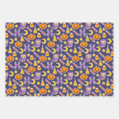 Pompoenen, Eigenaren en Snoep Halloween Inpakpapier Vel (Voorkant 3)
