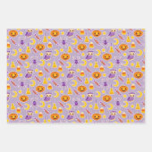 Pompoenen, Eigenaren en Snoep Halloween Inpakpapier Vel (Voorkant)